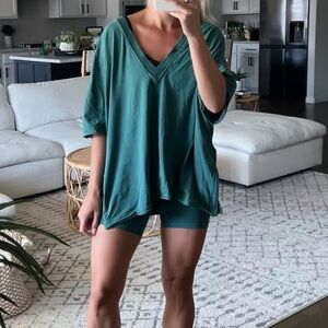 FP Movement by Free People Teal Short Sleeve Top